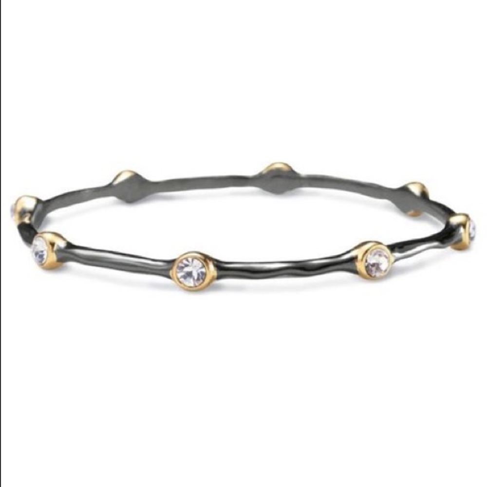 Stella & Dot hematite and gold bangle